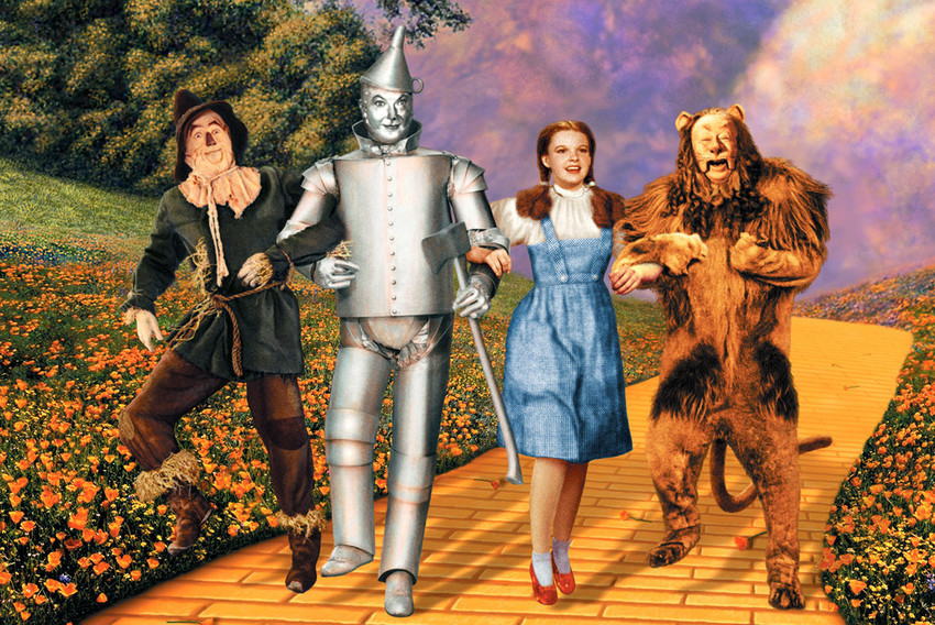 The Wizard Of Oz iconic Judy Garland Scarecrow Tin Man Lion 18x24 Poster - $23.99