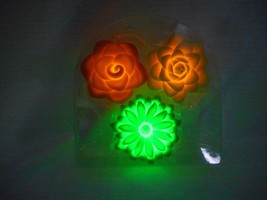 GAME Waterproof Floating LED Light Up Flowers 3 pack Assorted Flowers &amp; Colors - £6.12 GBP