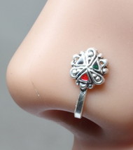 Solid 925 Sterling Silver Gypsy Handmade daisy clip on nose rings stud - £10.80 GBP
