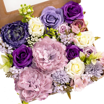 Silk Artificial Flowers Bulk with Stems Wedding Flowers DIY Bouquet Arrangments  - £15.71 GBP