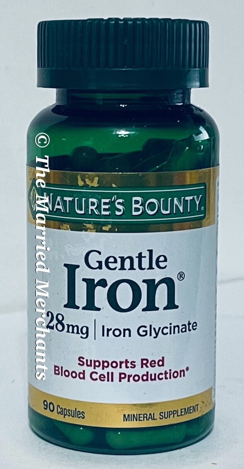 Primary image for Nature's Bounty Gentle Iron 28 mg Iron Glycinate 90 capsules 2/2026 FRESH!