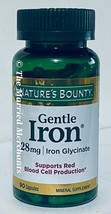 Nature&#39;s Bounty Gentle Iron 28 mg Iron Glycinate 90 capsules 2/2026 FRESH! - £9.42 GBP