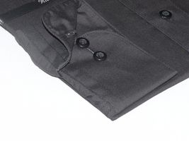 Mens Milani dress shirt soft cotton Blend easy wash business long sleeves Black image 4