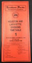 1980 Southern Pacific Railroad SP Timetable Houston &amp; Lafayette Divisions - £11.05 GBP