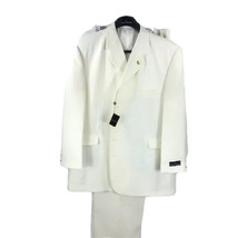 Stacy Adams Men&#39;s Suit Cream 2 Piece Single Breasted Pleated Pants Sizes... - $160.00