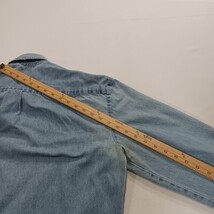 Dickies Genuine GL300SNB Men's Blue Distressed Denim Button-Down Shirt Size L image 12