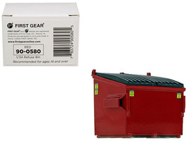 Refuse Trash Bin Red 1/34 Diecast Model by First Gear - £16.70 GBP