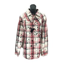A. Tiziano Men&#39;s Shirt Long Sleeve Black Red Cream Charcoal Gray Plaid S... - $26.99
