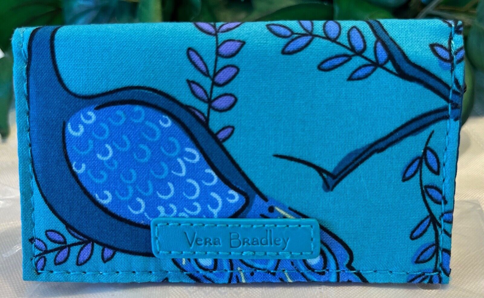 Primary image for Vera Bradley Card Case Bifold Peacock Garden 29860-12610 NIP NWT