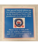 Republican National Committee 1996 RNC Lapel Pin Original Card Political... - £9.68 GBP