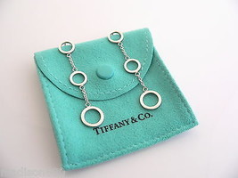 Tiffany &amp; Co Silver 3 Triple Circles Dangling Dangle Earrings Love Gift Pouch - £342.12 GBP