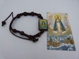 Caridad del cobre pulsera de madera adjustable catholic brown wood brace... - £7.81 GBP