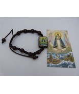 Caridad del cobre pulsera de madera adjustable catholic brown wood brace... - $9.78