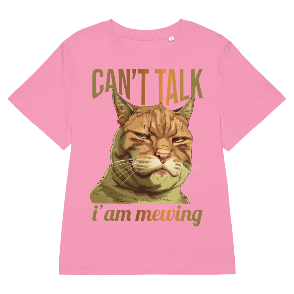Women’s Organic Ribbed Neck T-Shirt – Mewing Bubble Pink Item image 4