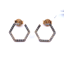 Boucles d&#39;oreilles créoles plates pour femme en or rose 18 carats et... - £689.05 GBP
