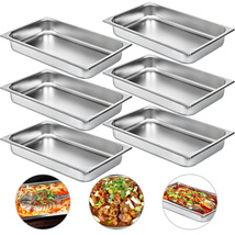 VEVOR 6 Pack Steam Table Pans 20.9 x 12.8 x 2.6 Inch Deep Steam Table Pa... - €42,18 EUR