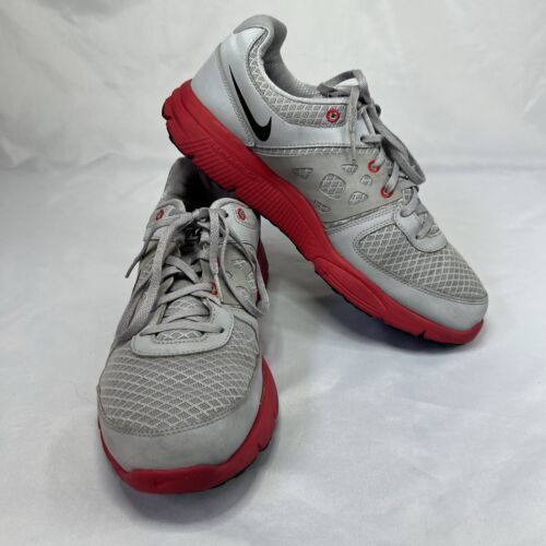 Mens Size 12 Nike Lunar Forever Lunarlon Gray and Red Shoes