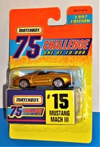 Matchbox 1997 Edition 75 Challenge Gold #15 Mustang Mach III - £3.11 GBP