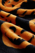 Black Halloween Pumpkin Face Print Fleece Blanket 130*150cm - $343.25 MXN