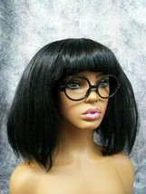 Designer Wig Costume Wig Puffy Bob Incredibles 2 Edna E Mode Round Black Glasses - £15.65 GBP