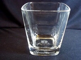 Crown Royal whiskey glass square embossed crown &amp; pillow base 8 oz Italy - £6.85 GBP
