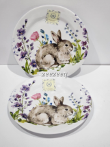 2pc Easter Rachel Ashwell the Prairie Bunny Rabbit Melamine Salad Plates... - £21.35 GBP