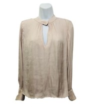 David Lerner Blush Pink Button Keyhole Blouse Loose Fit Preowned Size Me... - $17.99