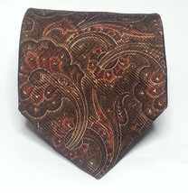 Aquascutum of London  Men Dress Tie Silk Brown Paisley 3.75&quot; Wide 59&quot; Long USA - £30.64 GBP