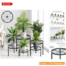 Stylish 5-Pack Heavy Duty Plant Stands with Guard Rails - Indoor &amp; Outdo... - $38.56
