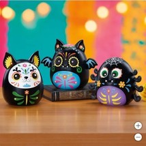 Day of the Dead Nightlights 3-Pack LED Dia De Los Muertos Bat Spider Cat... - $68.99