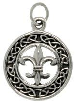 Jewelry Trends Sterling Silver Celtic Fleur De Lis Religious Saint Charm - $35.99