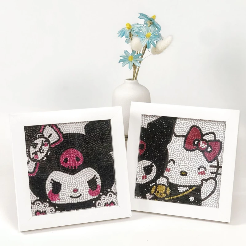 Hello Kitty Kuromi Diamond Painting Kit Cartoon 5D DIY Round Diamond Mosaic - £9.64 GBP