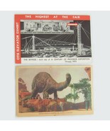 1933 Chicago World's Fair 2 Postcards Otis Elevator & Sinclair Dinosaur Exhibits - $7.99