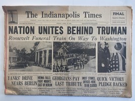 Indiana The Indianapolis Times Original 1945 Vintage Newspaper - £19.98 GBP