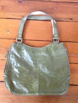 Kenneth Cole Reaction Green Distressed Leather Hobo Handbag Shoulder Purse - $49.49