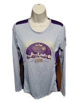 2018 NYRR Midnight Run Womens Medium Gray &amp; Purple Jersey - £15.61 GBP