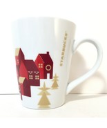 Starbucks 2013 Christmas Holiday 13 oz. Coffee Cup Mug Red Village Gold ... - £11.66 GBP