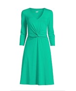 LANDS&#39; END Fit and Flare DRESS Size: SMALL New SHIP FREE Green - $1,803.53 MXN
