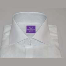 Mens 100% Linen Summer Shirt J.Valintin Turkey-Usa High Collar OBR78-01 White image 12