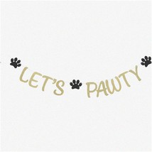 Glitter Paws Party Banner - Pet Birthday Decorations for Dogs and Cats - Paw Pri - £16.81 GBP