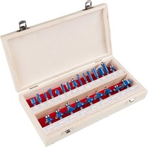 24-Piece Router Bit Set - Wood Routers Kit With 0.25-Inch Shank And Wooden - $48.93