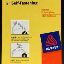 Avery® Secur-A-Tach Tag Fasteners 1,000 Weatherproof 5&quot; Long Secure Attach NEW - £19.32 GBP