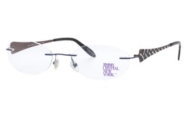 Jimmy Crystal New York Fancy Navy Women’s Rimless Eyeglasses 52-19-140 Swarovski - £35.18 GBP