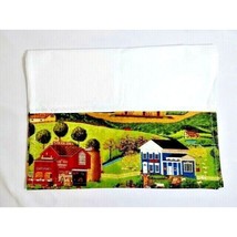 Country Red Barn Shoulder Handmade Kitchen Towel Extra Long 46 x 15-in C... - $13.10