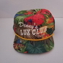 Vintage Hawaiian Print Denny&#39;s Lux Club Dubuque, Iowa Snapback Trucker Hat - £15.44 GBP