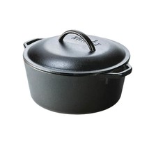 5-Quart Black Cast Iron Dutch Oven with Lid for Oven Stove Grill or Camp... - $139.99