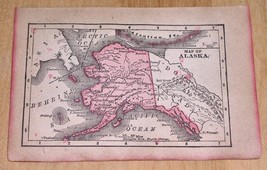 1900 Original Antique Miniature 5&quot; X 3 1/2&quot; Map Of Alaska Sitka Yukon Canada - £13.75 GBP