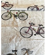 Vintage Fabric Retro Bikes Transportation Piece 25 x 27 Inch - £14.42 GBP