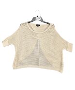 Bebe Beige Open Back Knit Sweater Women&#39;s M/L Boxy Crop Short Sleeve Y2K... - $33.60 CAD