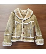 VTG The Sheepskin Traders Shearling Suede Coat Jacket Sz 38 Rancher Tan ... - $371.25